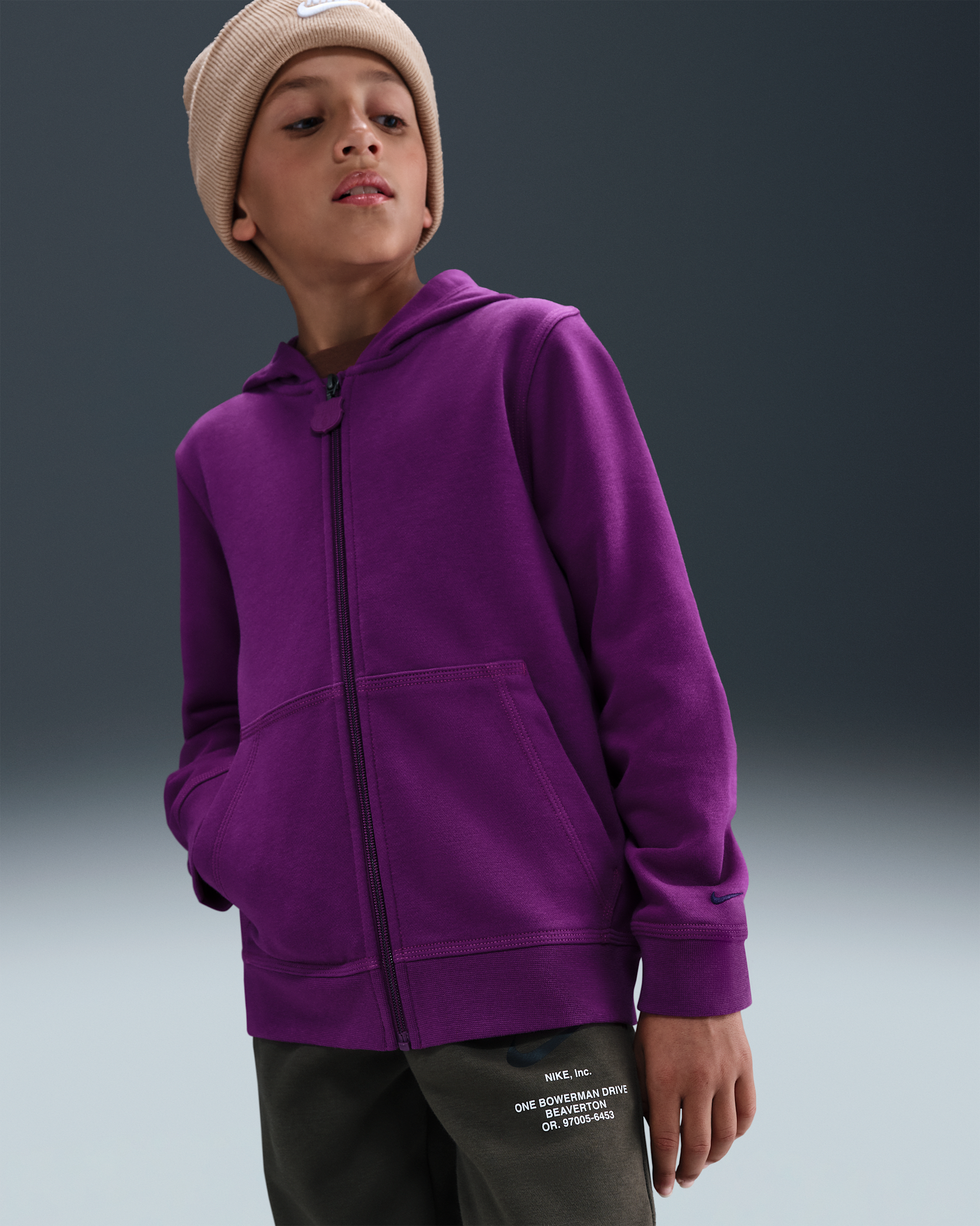 FC Barcelona Club Big Kids' (Boys') Nike Soccer Full-Zip Hoodie